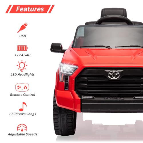 IDEALHOUSE Electric Car for Kids, 12v Ride on Truck Car, Ride-on Toys for Boys/Girls, Off-Road Kids Pickup Car with Remote Control, Spring Suspension
