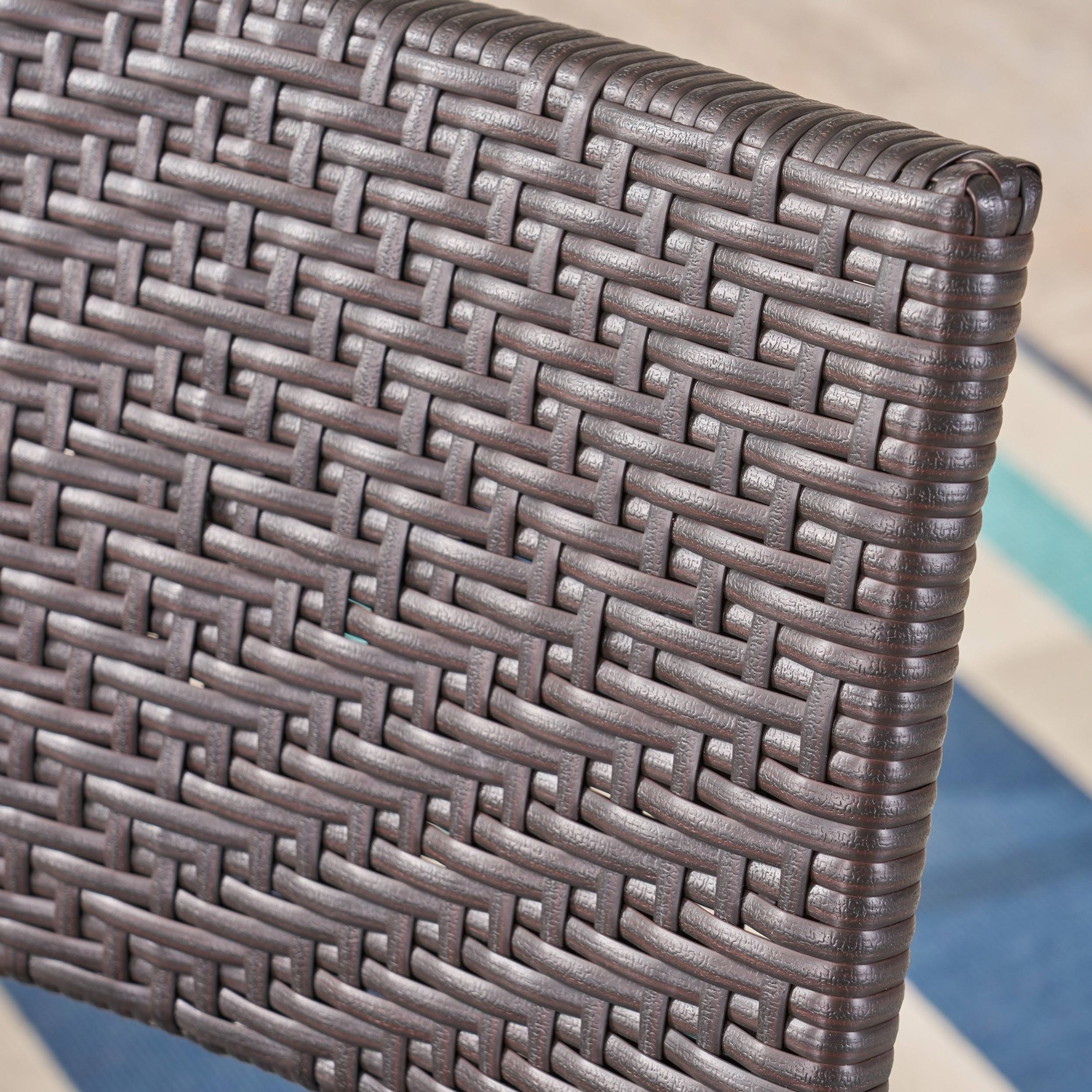 El Paso Set of 2 Wicker Patio Folding Chairs Brown Christopher Knight
