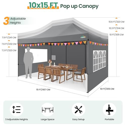 COBIZI 13x26 Pop Up Tent 13x26 Canopy with Sidewalls Heavy Duty Canopy Party Tent for Parties