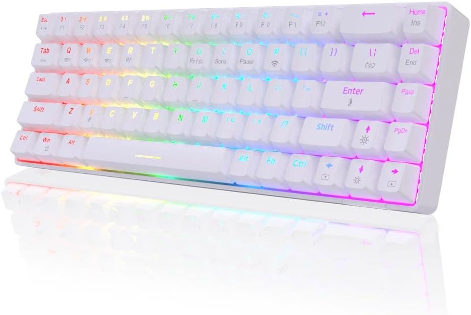 NACODEX 68 Key 65% Hot swappable Mechanical Keyboard, 2.4G Wireless/Bluetooth/Wired RGB Backlit Keyboard