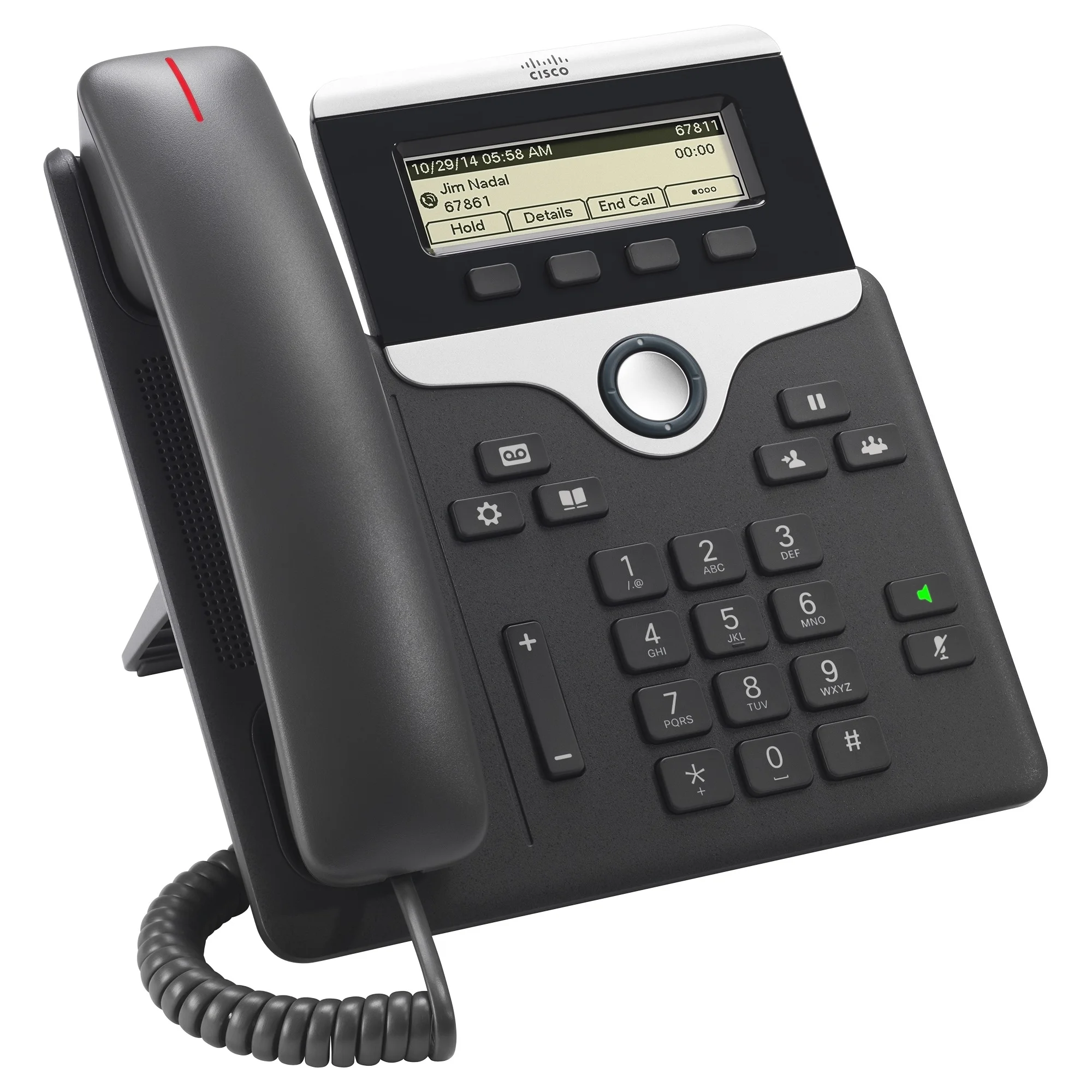 Cisco 7811 IP Phone, Corded, Wall Mountable, Desktop, Charcoal