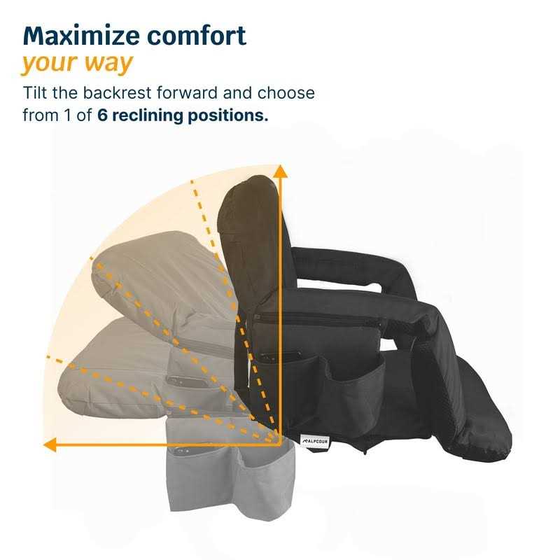 Alpcour Reclining Stadium Seat with Armrests - Sports Supplies Online Store
