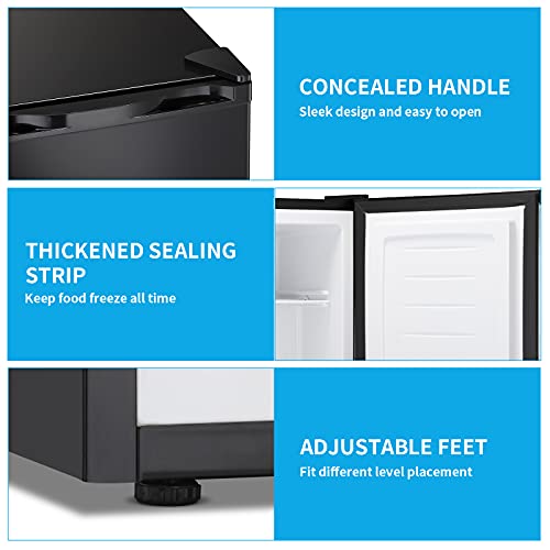 LHRIVER Mini Freezer Compact Upright Freezer, Small Freezer, Removable Shelves, Adjustable Thermostat Low Noise Mini Freezers for Bedroom, Apartment