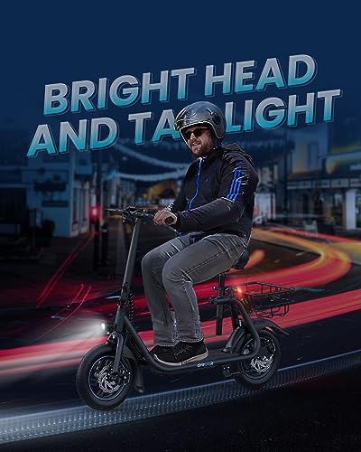 Gyroor Electric Scooter Adults, 20/25 Miles Range 450W Motor up to 15.5/18.6 MPH Speed LCD Display, Electric Scooter with Basket