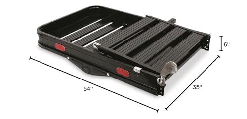 Guide Gear Vehicle Hitch Cargo Carrier, Pickup Truck Ramps Aluminum, Folding, 3-Position, Black