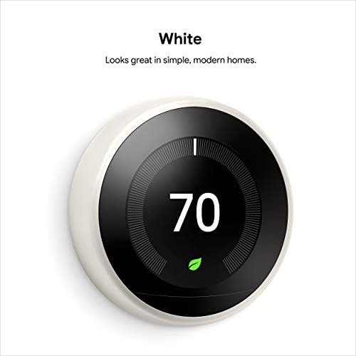 Google Nest Learning Thermostat - 3rd Gen (2015) - Programmable Smart Thermostat for Home - Works with Alexa - Stainless Steel