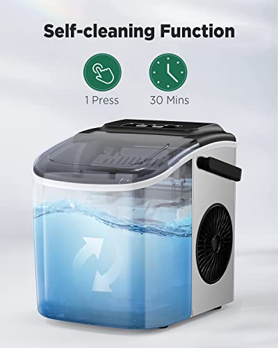Nugget Ice Maker Countertop, Silonn Chewable Pellet Ice Machine with Self-Cleanin Function, 33lbs/24H Portable Ice Makers for Home Kitchen Officce