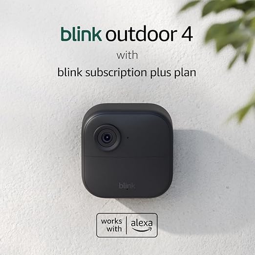 Blink Outdoor 4 (newest model), Wire-free smart security camera, two-year battery life, two-way audio, HD live view, enhanced motion detection
