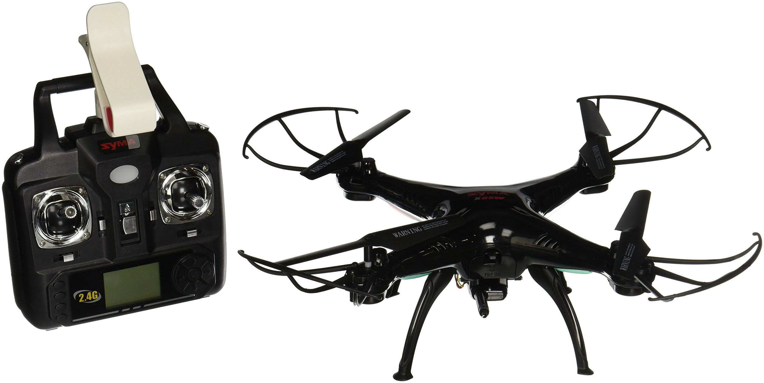 Syma X5sw 4CH 2.4g 6-Axis Gyro Headless 0.3mp Camera 360-Degree 3D Rolling Mode 2 RTF RC Quadcopter, Black