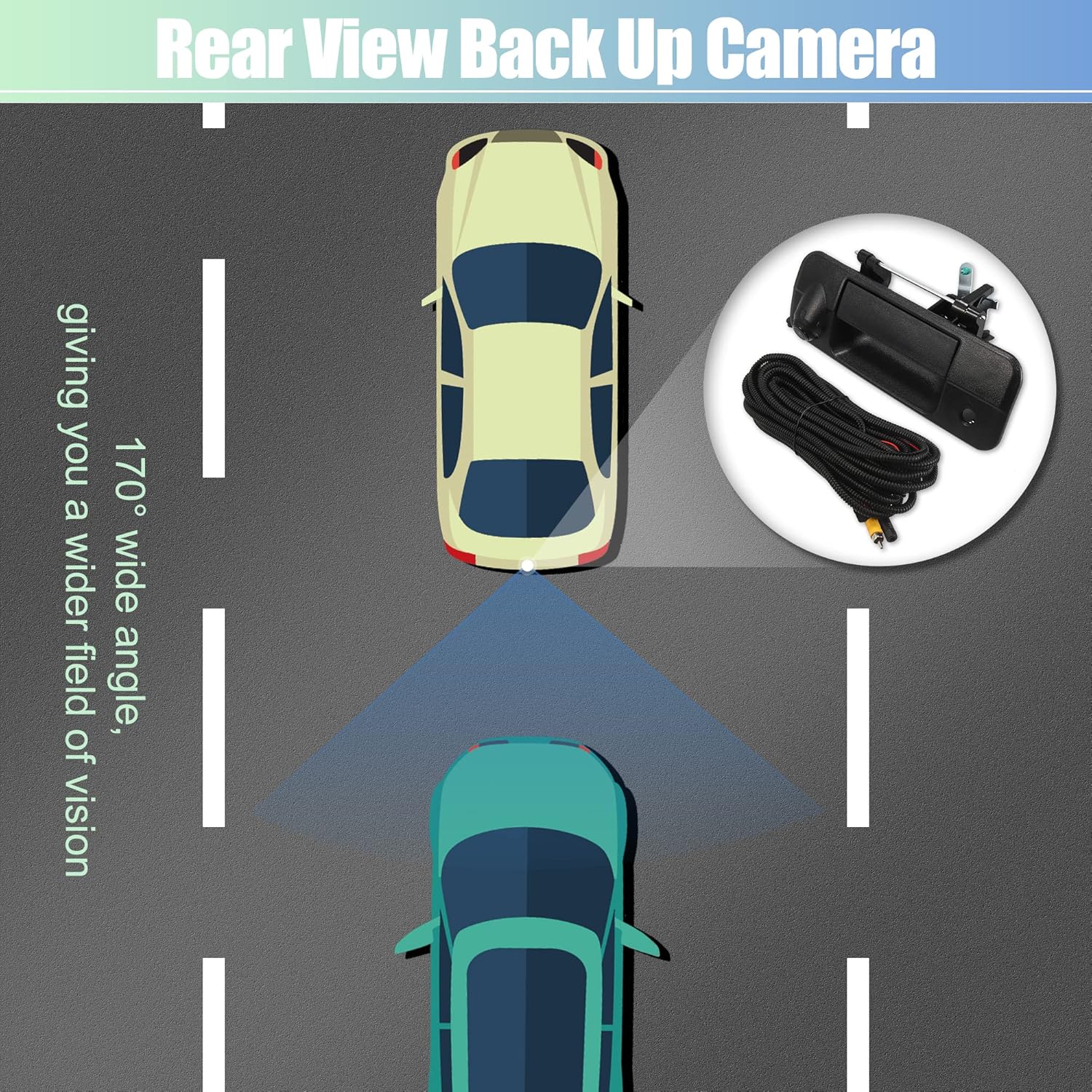 X AUTOHAUX Tailgate Rear View Back Up Camera Set OE# 69090-0C051 Rear Liftgate Latch Handle with Camera for Toyota Tundra 2007-2013 Pack of 2