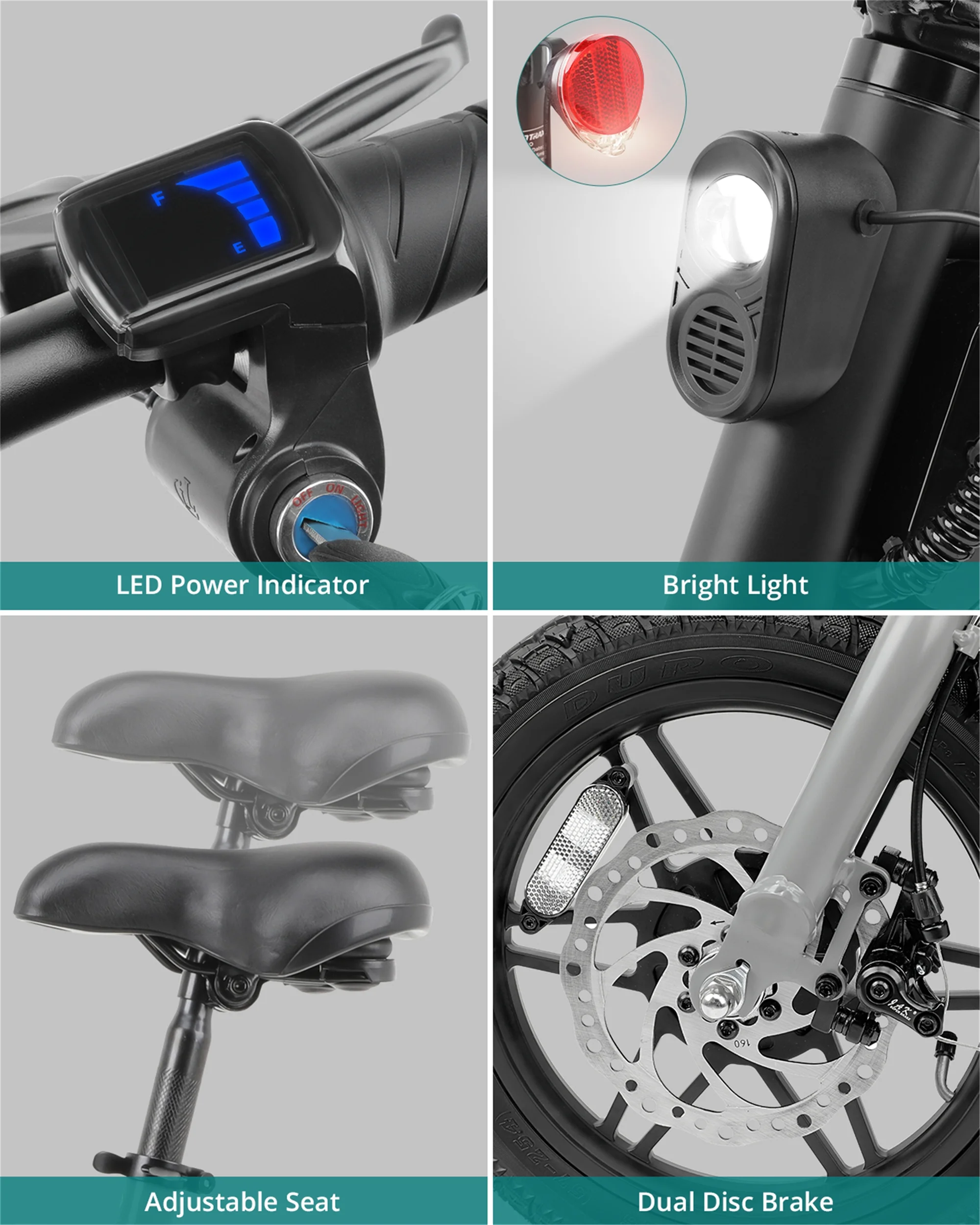 GOTRAX S2 14 Folding Electric Bike for Adults and Teens, 250W 15.5Mph, 15Miles LED Display Mini E-Bike for Commuting