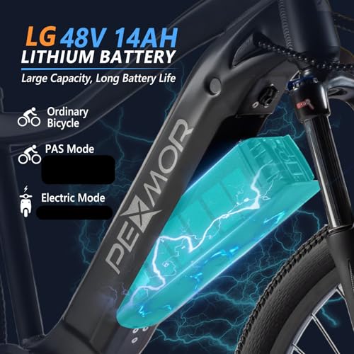 PEXMOR Electric Bike for Adults, 750W (Peak 1000W) BAFANG Motor 32MPH | 48V 14AH Removable LG Battery Mountain Ebike