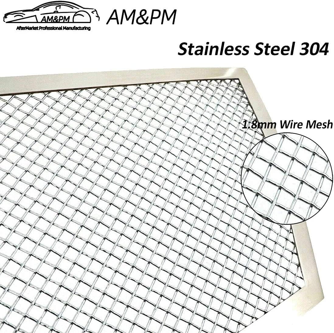 Front Grille Fit 2008-2013 Cadillac CTS Stainless Steel Mesh Grille Grill Insert Combo (Not For CTS-V or model with Adaptive Cruise Control)