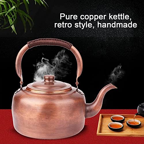 RUTAVM Teakettle Stovetop Copper Whistling Tea Kettle Vintage Tea Kettle Whistling Tea Pots Teapot Stovetop with Handle Coffee Pots for Gas Stove Tea