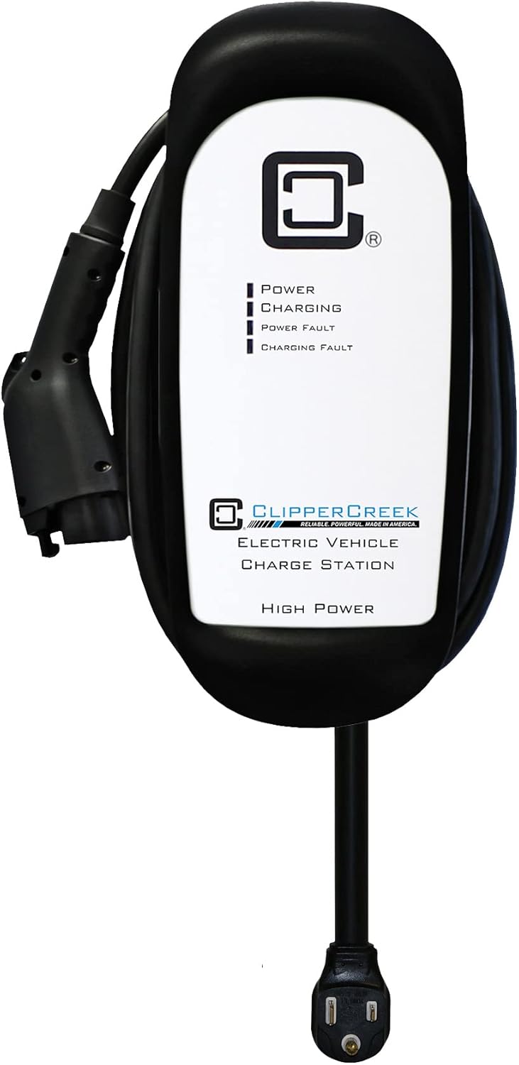 ClipperCreek 32 Amps, Level 2, 240 Volts, HCS-40 EV Charger Hardwired, 25 feet Cable, Built for Indoor/Outdoor use, Compatible with All EVs