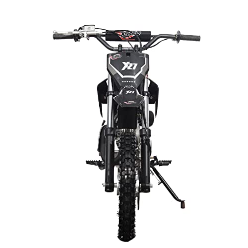 X-PRO X27 125cc Dirt Bike with 4-Speed Semi-Automatic Transmission, Kick Start, Big 14"/12" Tires! Cradle Type Steel Tube Frame! (Black)
