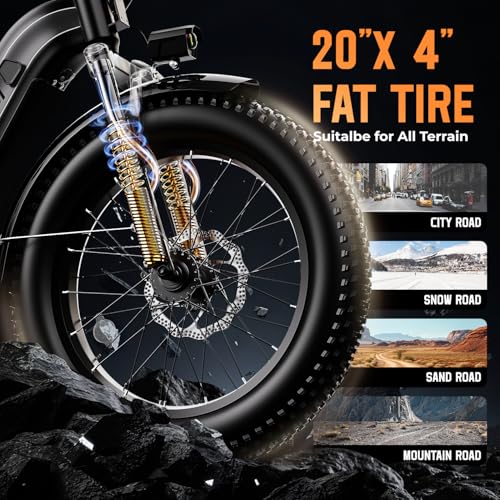 EUY Electric Bike for Adults with Peak 1500W Motor, 48V 20Ah Removable Battery Fast Ebike,Max 70Miles & 30MPH