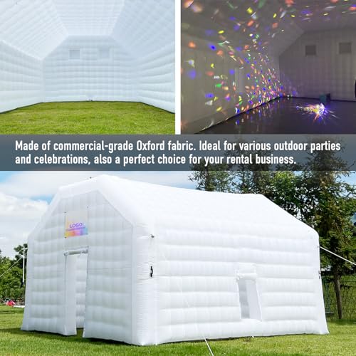 Large Black Inflatable Nightclub 20X16.5X12Ft Disco Cube Gazebo Event House with Logo Area Portable Inflatable Party Tent for Birthday, School Events