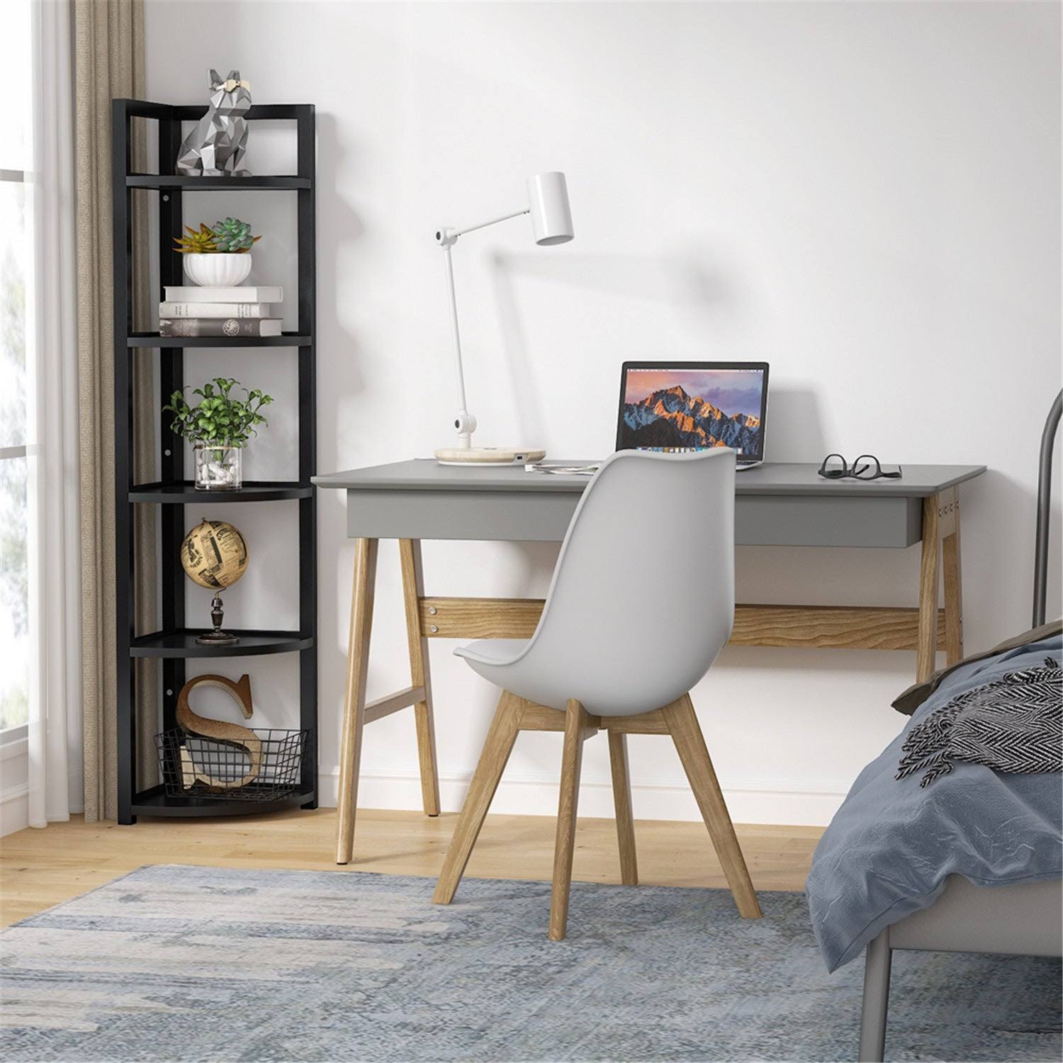 5 Tier Corner Shelf, Corner Storage Rack Plant Stand - Light Brown