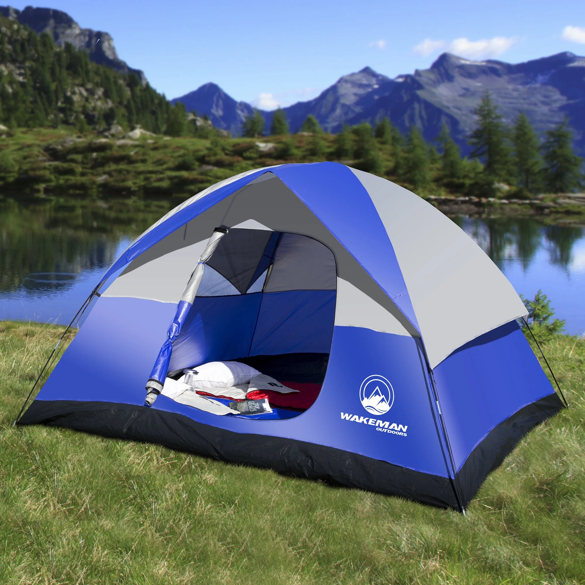 4-Person Tent, Water Resistant Dome Tent for Camping With Removable Rain Fly And Carry Bag, Rebel Bay 4 Person Tent By Wakeman Outdoors