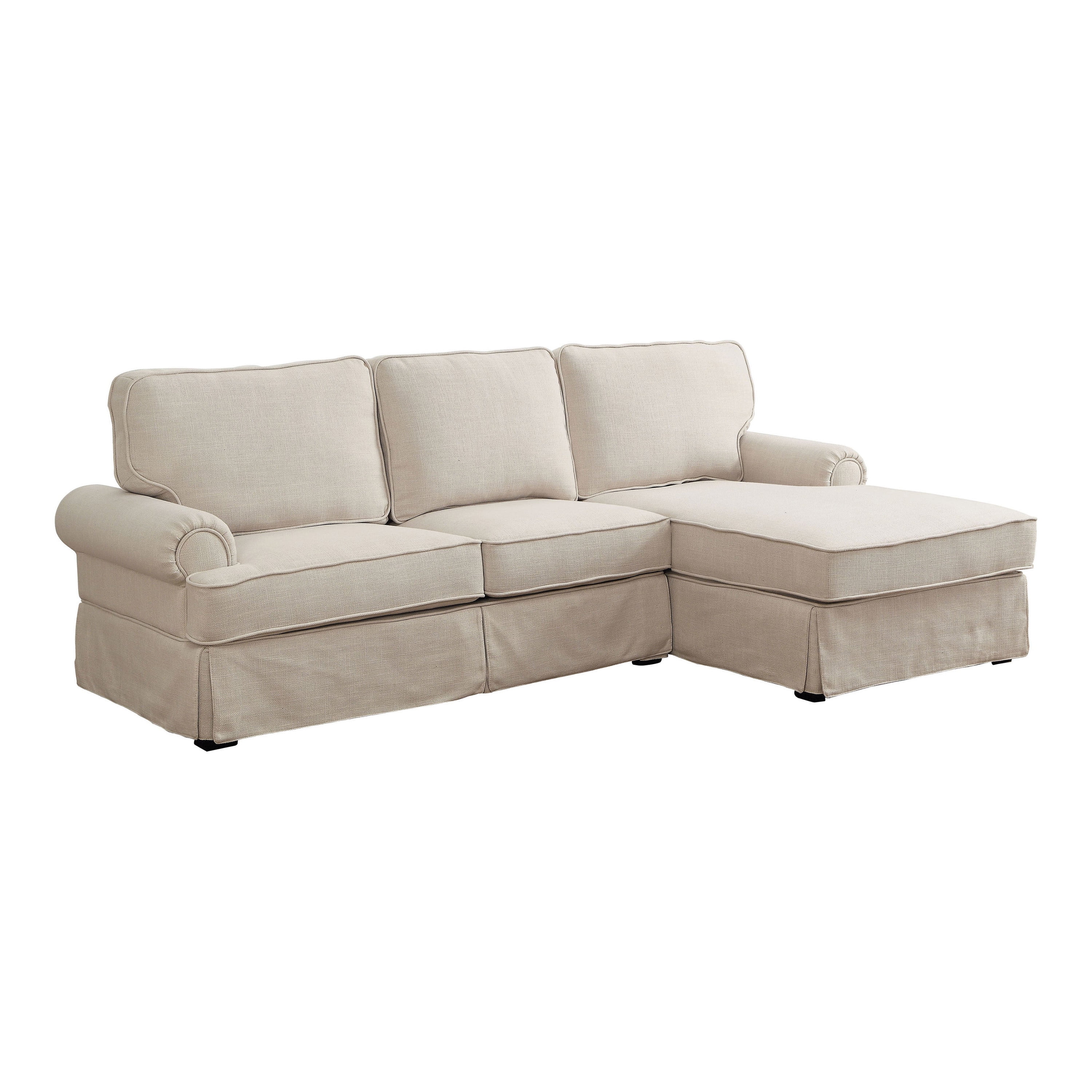 Furniture of America Cory Transitional Sectional Sofa in Beige Fabric