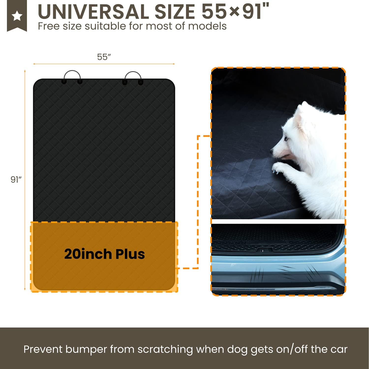 NESTROAD SUV Cargo Liner for Dogs, Waterproof & Nonslip Dog Trunk Cargo Cover Mat for Backseat