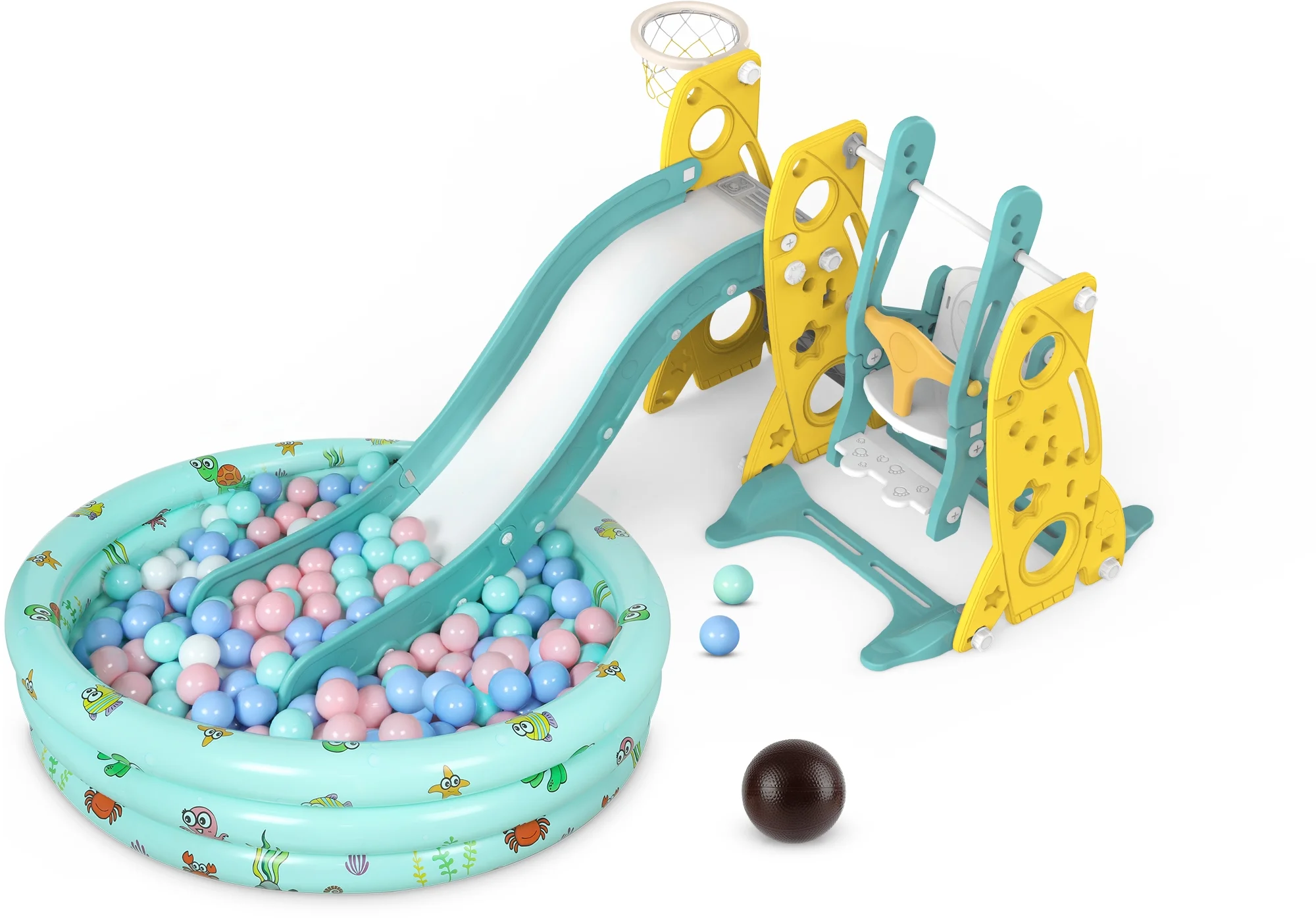 GIKPAL 6 in 1 Toddler Slide and Swing Set