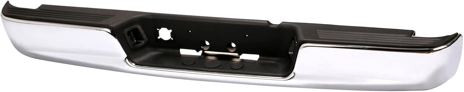 CarPartsDepot Rear Chrome Step Bumper Face Bar Assembly Compatible For Dodge Ram 1500 2500 3500 Standard Crew Extended Cab & Chassis Pickup 2002-2009