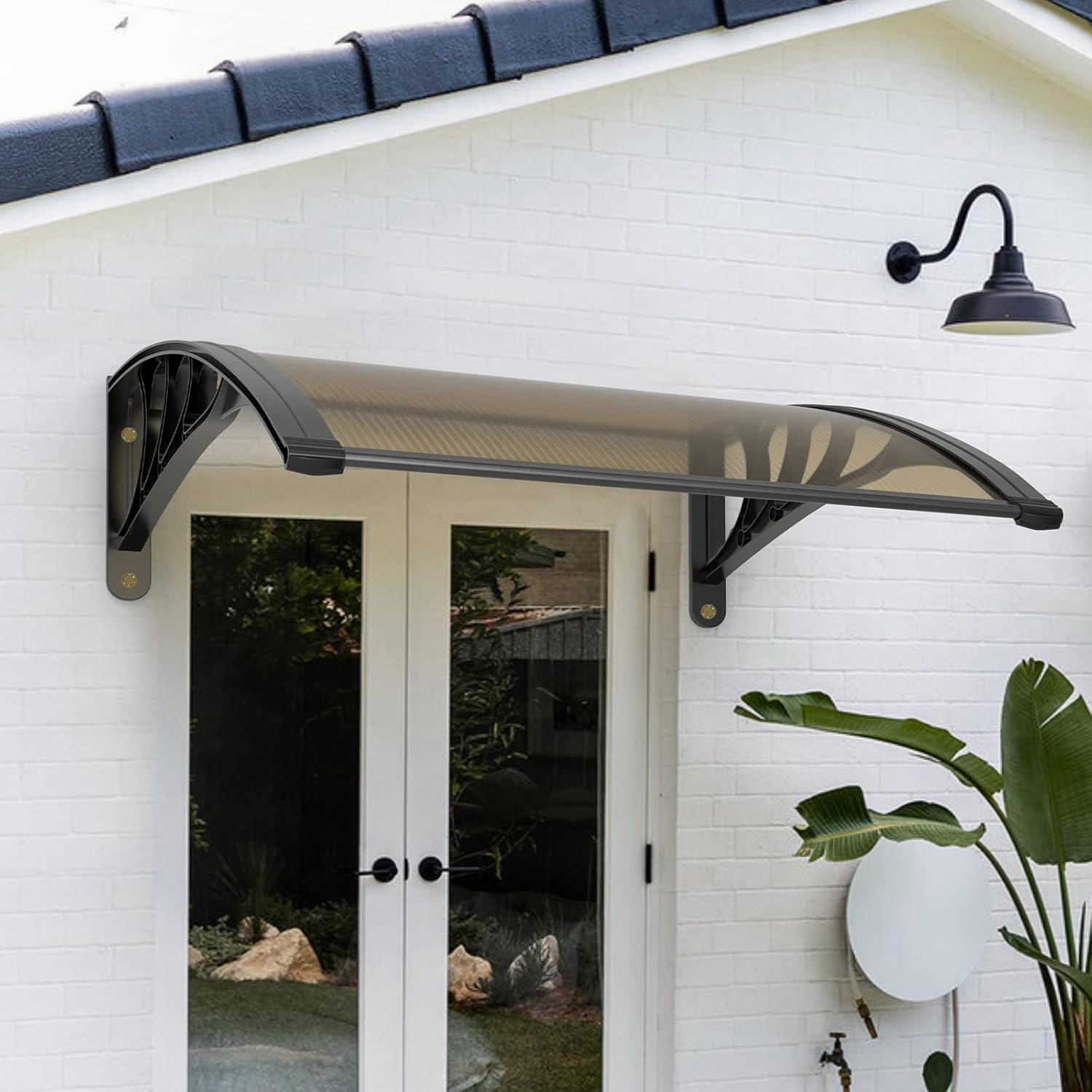 BLUU Awnings for Patio Window Door Awning Canopy Patio Awning Polycarbonate Cover | UV Rain Snow Protection | Easy to Assemble (40''x40''