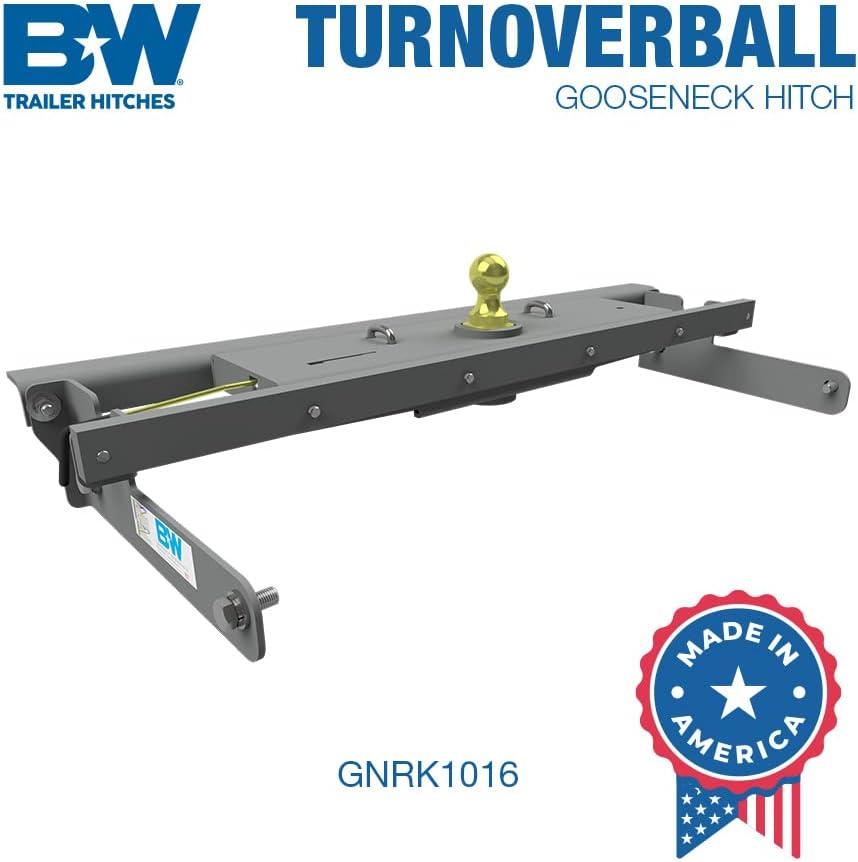 B&W Trailer Hitches Turnoverball Gooseneck Hitch - GNRK1016 - Compatible with 2016-2019 Chevrolet/GMC 2500 & 3500 Trucks