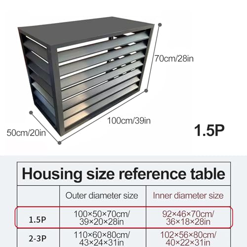 Outdoor Air Conditioner Fence, Aluminum Air Conditioner and Heat Pump Cover, Louvered Air Conditioner Top Cover Space Divider, for Outdoor Privacy