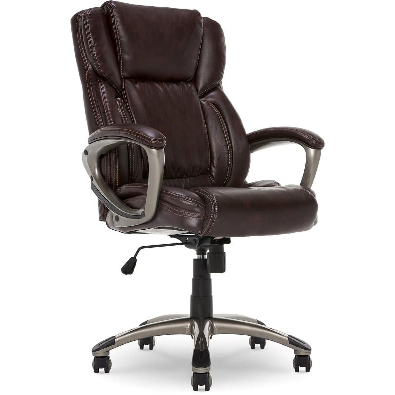 Kingfisher Lane Traditional Faux Leather Executive Office Chair in Brown