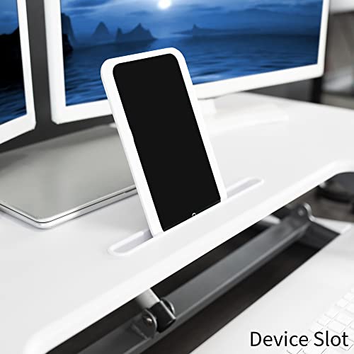 VIVO 36 inch Electric Height Adjustable Stand Up Desk Converter, VE Series, Sit to Stand Tabletop Dual Monitor Riser with USB Port, Black, DESK-V000VE