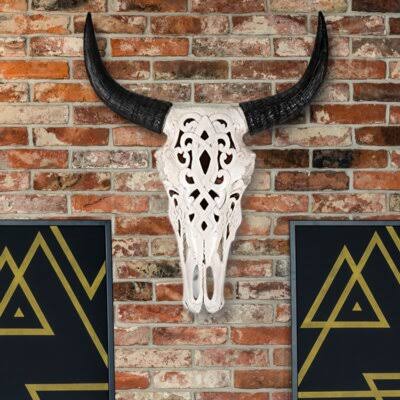 Carved Faux Steer Skull Wall D&eacute;cor Foundry Select