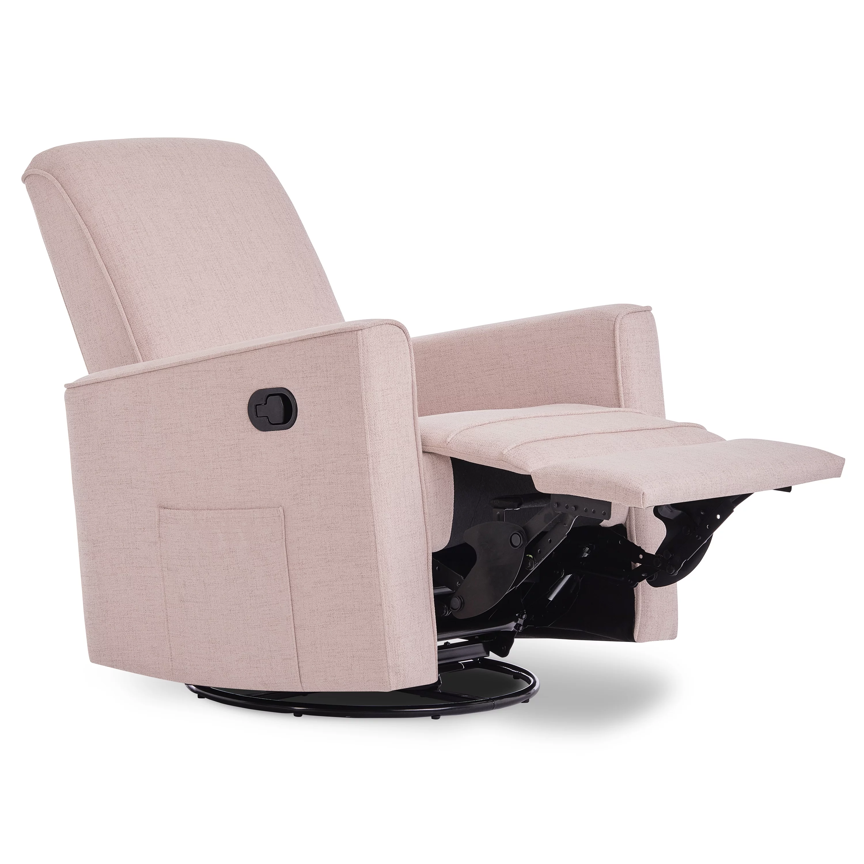 Evolur Raleigh Glider Recliner Rose with High Backrest Support, Durable Polyester Fabric