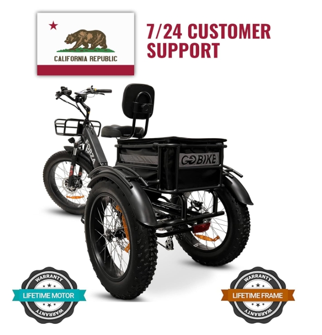 &middot; MALISA Electric Trike for Adults, 3 Wheel Motorized Bicycle with Big Wheels, Long Range Adult.