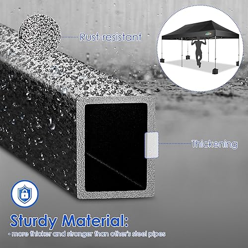 COBIZI 10x20 Heavy Duty Pop up Canopy Tent with 6 sidewalls Easy Up Commercial Outdoor Wedding Party Tents for Parties All Season Wind & Waterproof