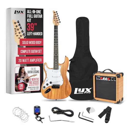 LyxPro Electric Guitar 39" inch Complete Beginner Starter kit Full Size with 20w Amp, Package Includes All Accessories, Digital Tuner, Strings, Picks