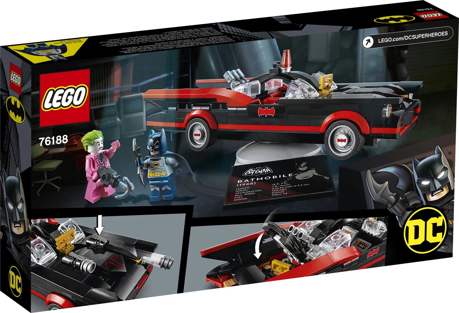LEGO DC Batman: Batman Classic TV Series Batmobile 76188 Building Toy (345 Pieces)