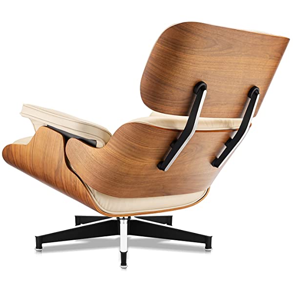 Mid Century Lounge Chair and Ottoman, Modern Chair Classic Design, Top Grain Leather Palisander Wood, Heavy Duty Base Support for Living Room, Study