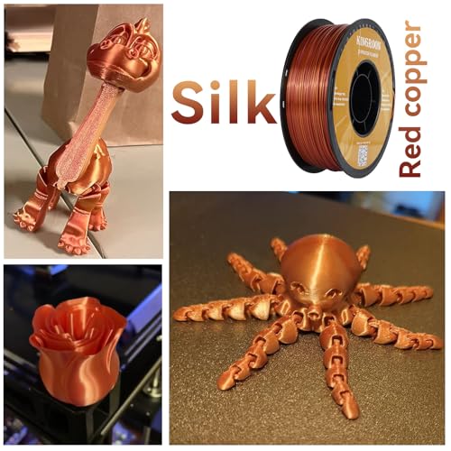 Kingroon Silk PLA Bundle 3D Printer Filament, Dimensional Accuracy +/- 0.03 mm, 10 kg Spool(22lbs)