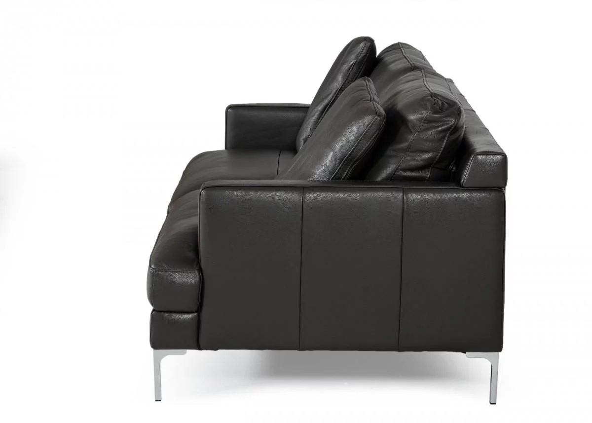 Modern Dark Grey Leather Sofa Contemporary VIG Divani Casa Janina