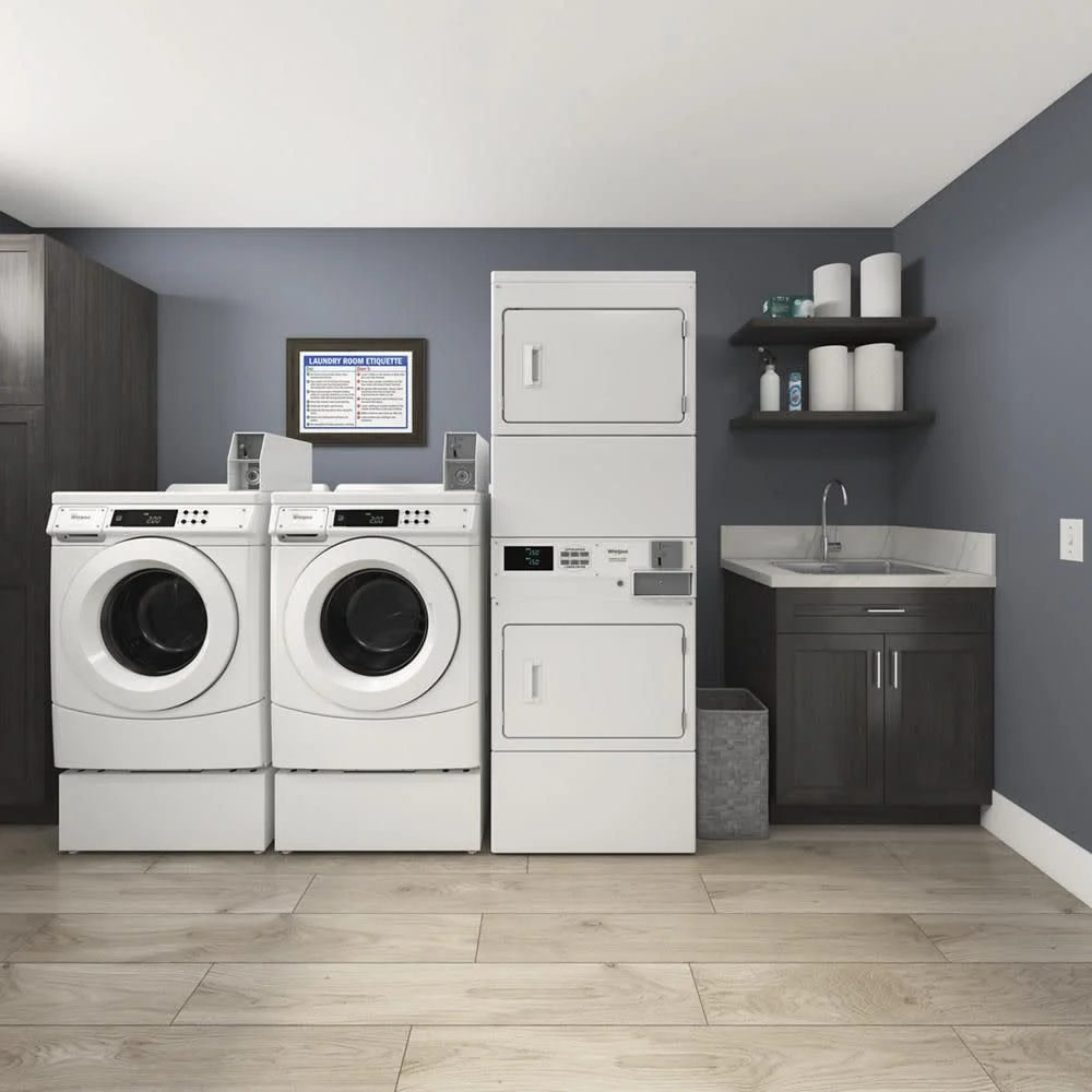 Whirlpool CHW9150GW 27 Inch Commercial Front Load Washer
