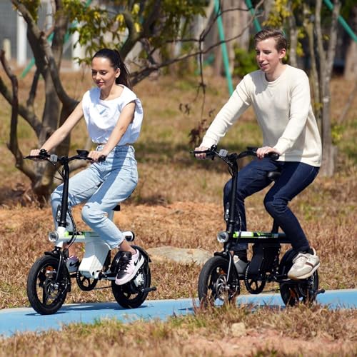 isinwheel U1 Electric Bike, 500W Motor, 20 mph, Folding Ebike, 14"/16"/20" Adults Electric Bicycles, 280.8Wh Battery, 25 Miles PAS Range, Black