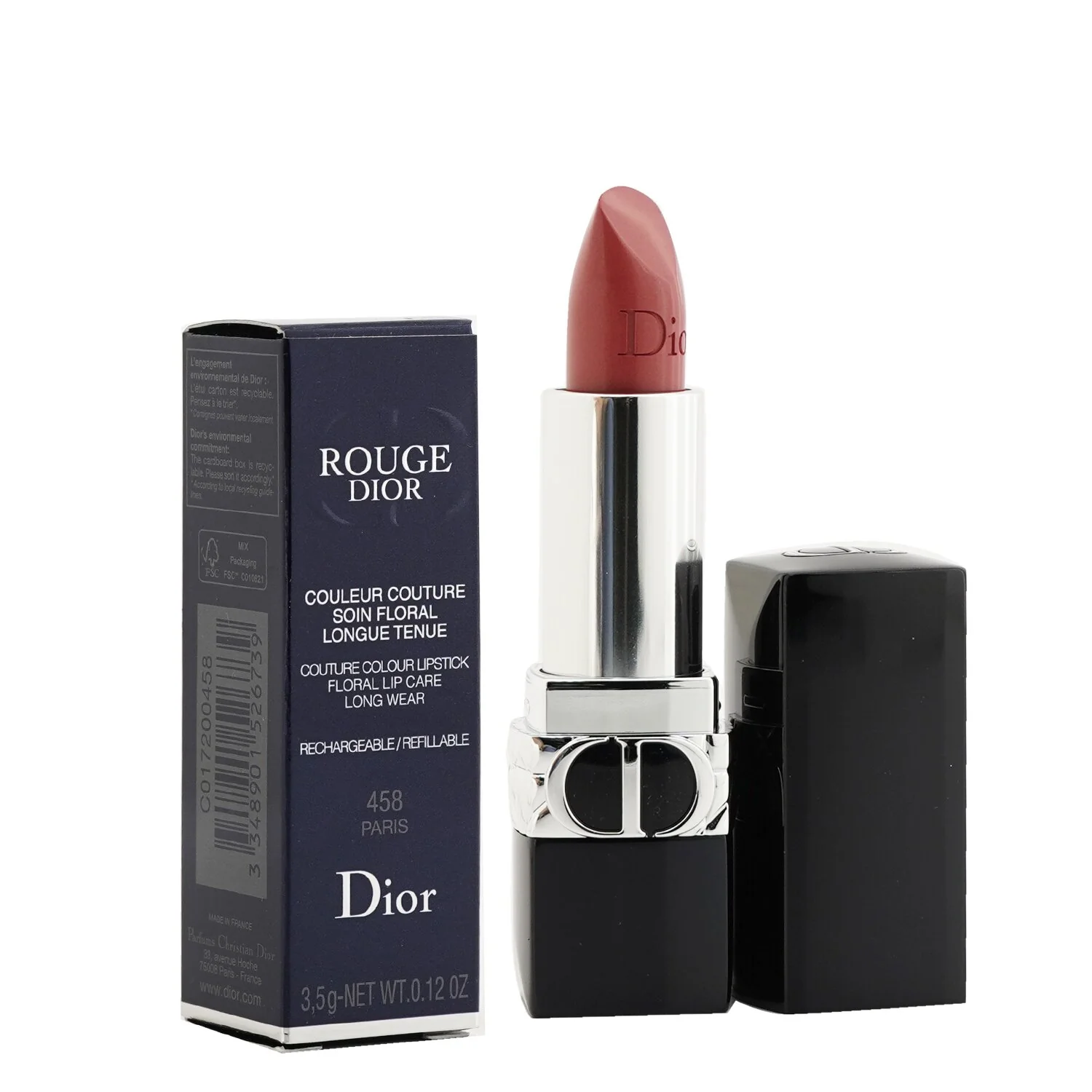 Christian Dior Rouge Dior Couture Colour Refillable Lipstick - # 766 Rose Harpers (Satin)  3.5g/0.12oz