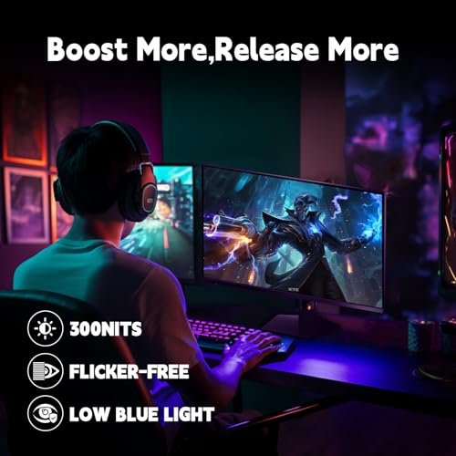 Gaming Monitor 27 inch 180hz 1ms | Fast IPS Screen 1080p Monitor|2 x HDMI 2.0 &1 x Display Port 1.4 | Support Freesync and Wall Mount | 108% sRGB