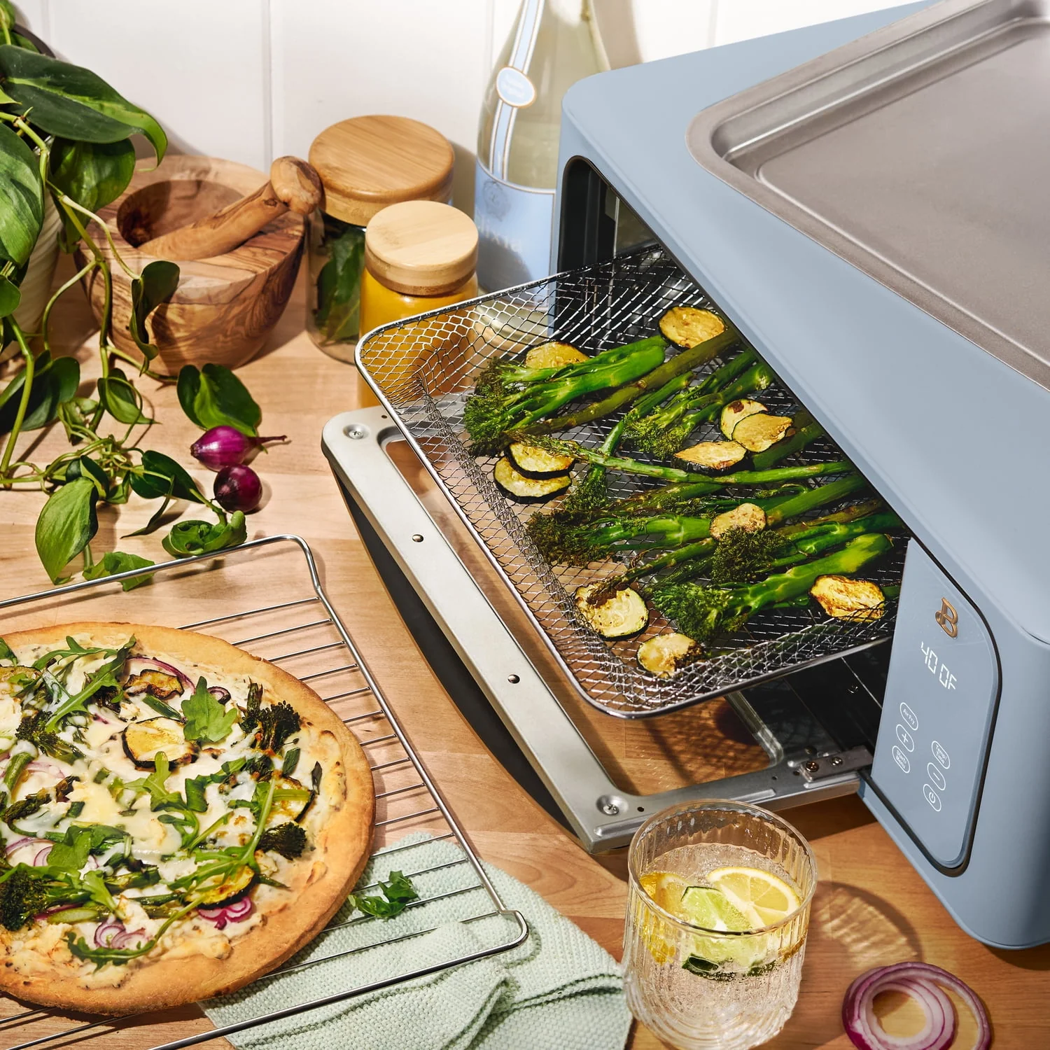 Beautiful Infrared Air Fry Toaster Oven, 9-Slice, 1800 W, Black Sesame by Drew Barrymore
