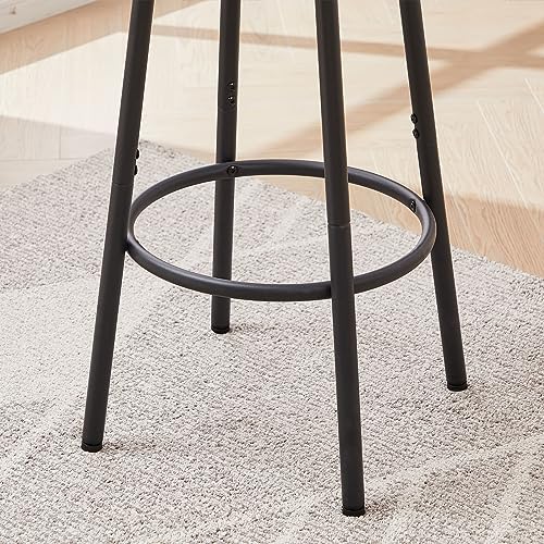 3-Piece Bar Table and Chairs Set for 2, Small 2-Tier Round Bistro Pub Dining Table & PU Upholstered Stools with Backrest