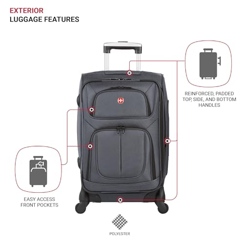 SwissGear Sion Softside Expandable Roller Luggage, Teal, 3 Piece Set (21/25/29)