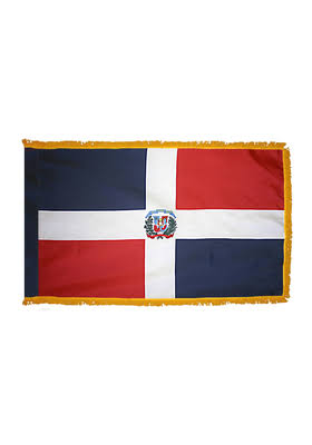 3ft. x 5ft. Dominican Republic Flag Seal Indoor w/ Fringe by US Flag Supply